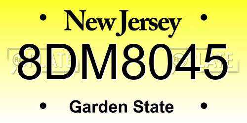 8DM8045 New Jersey License Plate