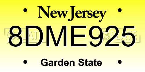 8DME925 New Jersey License Plate