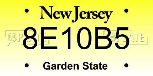 8E10B5 New Jersey License Plate