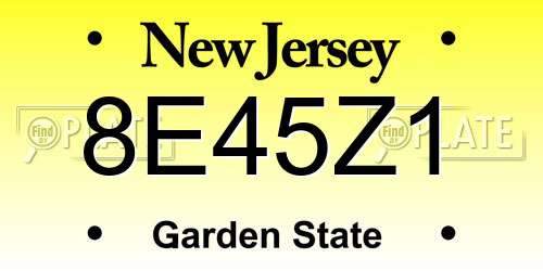 8E45Z1 New Jersey License Plate