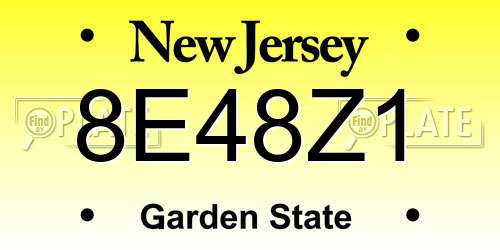 8E48Z1 New Jersey License Plate