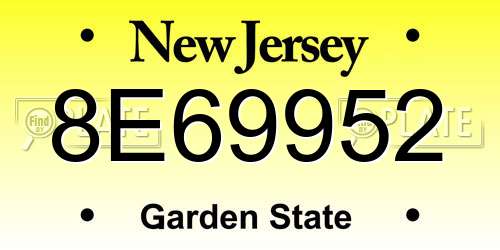 8E69952 New Jersey License Plate