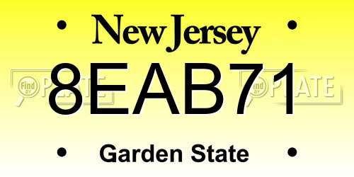 8EAB71 New Jersey License Plate