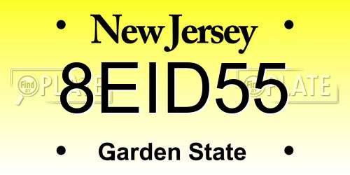 8EID55 New Jersey License Plate
