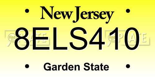 8ELS410 New Jersey License Plate
