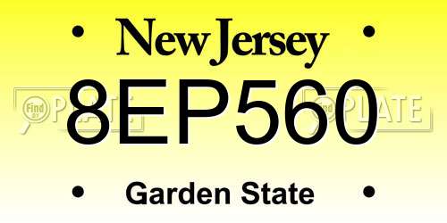 8EP560 New Jersey License Plate