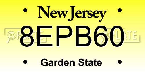 8EPB60 New Jersey License Plate