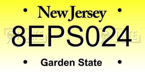 8EPS024 New Jersey License Plate