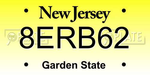8ERB62 New Jersey License Plate
