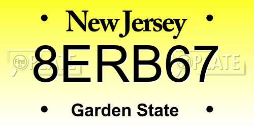8ERB67 New Jersey License Plate