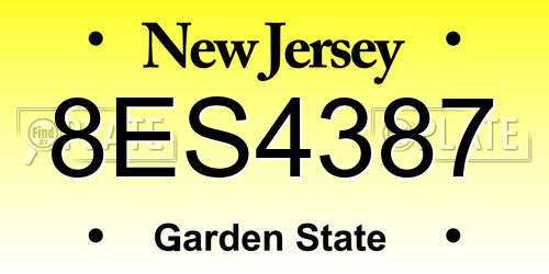8ES4387 New Jersey License Plate