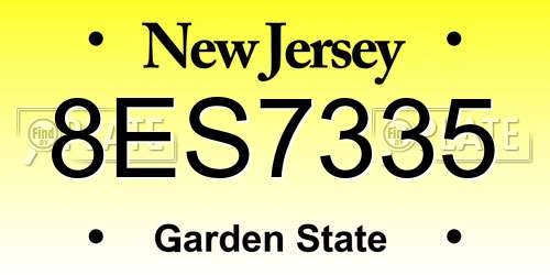 8ES7335 New Jersey License Plate