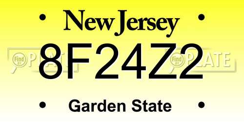 8F24Z2 New Jersey License Plate