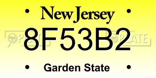 8F53B2 New Jersey License Plate