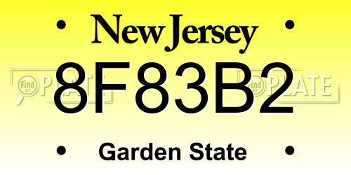 8F83B2 New Jersey License Plate