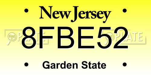 8FBE52 New Jersey License Plate