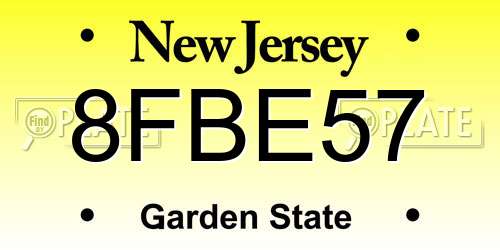 8FBE57 New Jersey License Plate