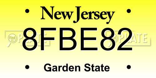 8FBE82 New Jersey License Plate