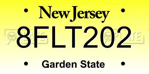 8FLT202 New Jersey License Plate