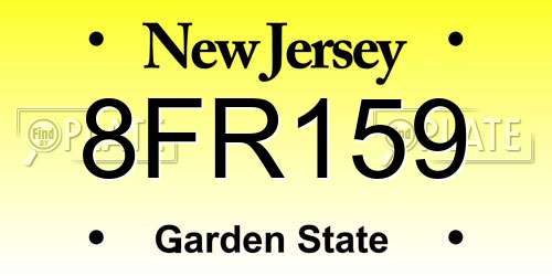 8FR159 New Jersey License Plate