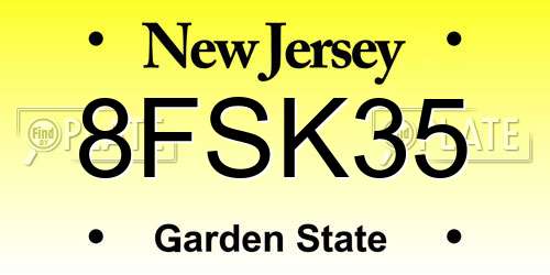 8FSK35 New Jersey License Plate