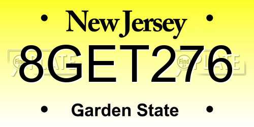 8GET276 New Jersey License Plate