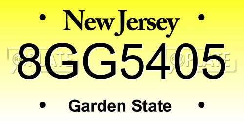 8GG5405 New Jersey License Plate