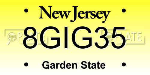 8GIG35 New Jersey License Plate