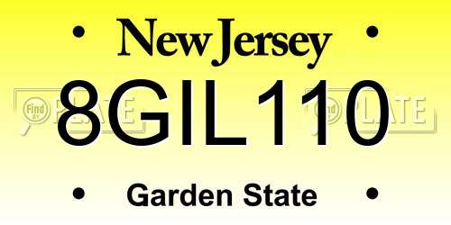 8GIL110 New Jersey License Plate
