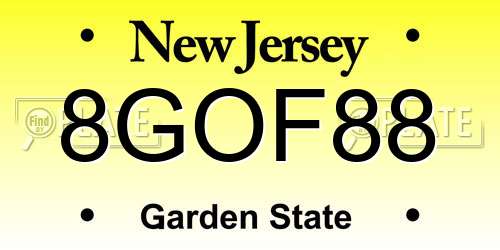 8GOF88 New Jersey License Plate