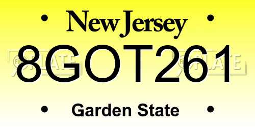 8GOT261 New Jersey License Plate