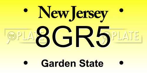 8GR5 New Jersey License Plate