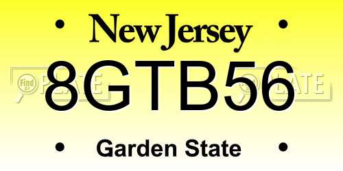 8GTB56 New Jersey License Plate