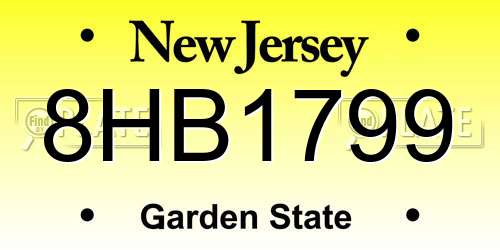 8HB1799 New Jersey License Plate