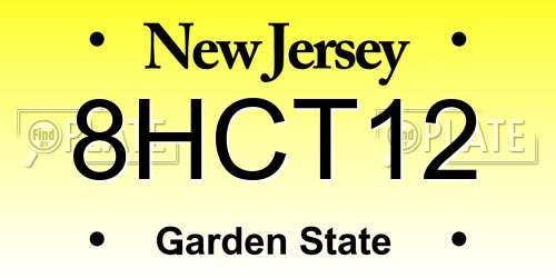 8HCT12 New Jersey License Plate