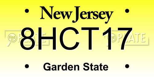 8HCT17 New Jersey License Plate