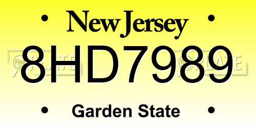 8HD7989 New Jersey License Plate