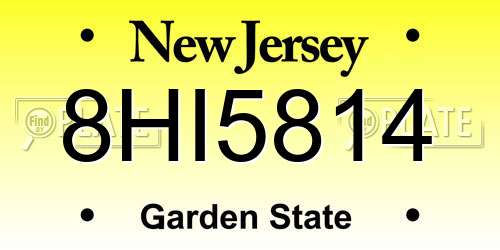 8HI5814 New Jersey License Plate