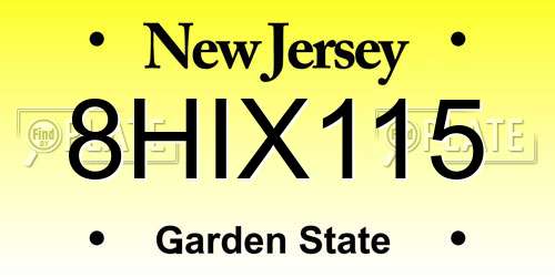 8HIX115 New Jersey License Plate