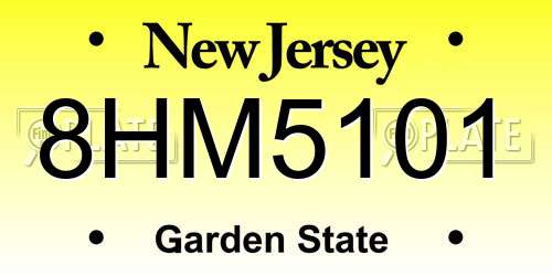 8HM5101 New Jersey License Plate