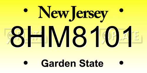 8HM8101 New Jersey License Plate