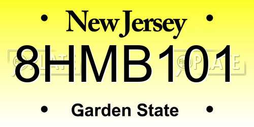 8HMB101 New Jersey License Plate