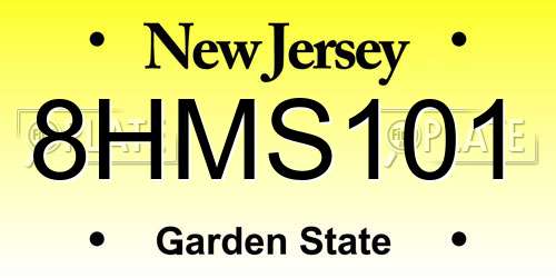 8HMS101 New Jersey License Plate