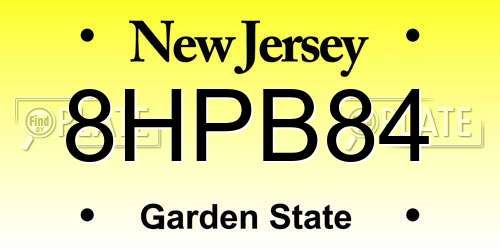 8HPB84 New Jersey License Plate