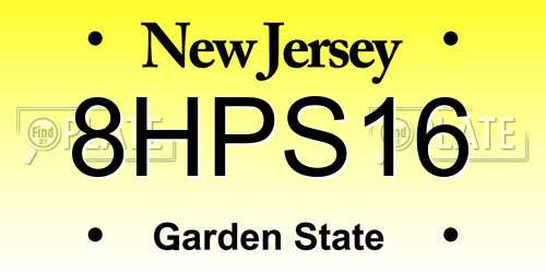 8HPS16 New Jersey License Plate