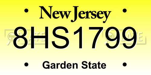 8HS1799 New Jersey License Plate