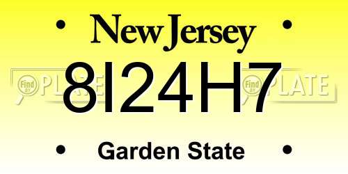 8I24H7 New Jersey License Plate