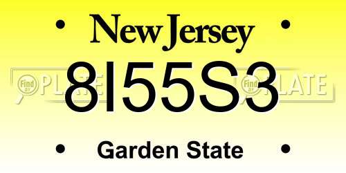 8I55S3 New Jersey License Plate