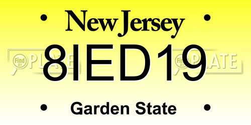 8IED19 New Jersey License Plate