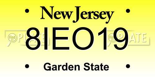 8IEO19 New Jersey License Plate